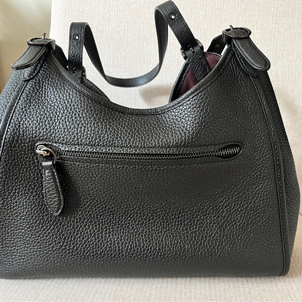 Coach Black Pebbled Leather Shoulder Bag